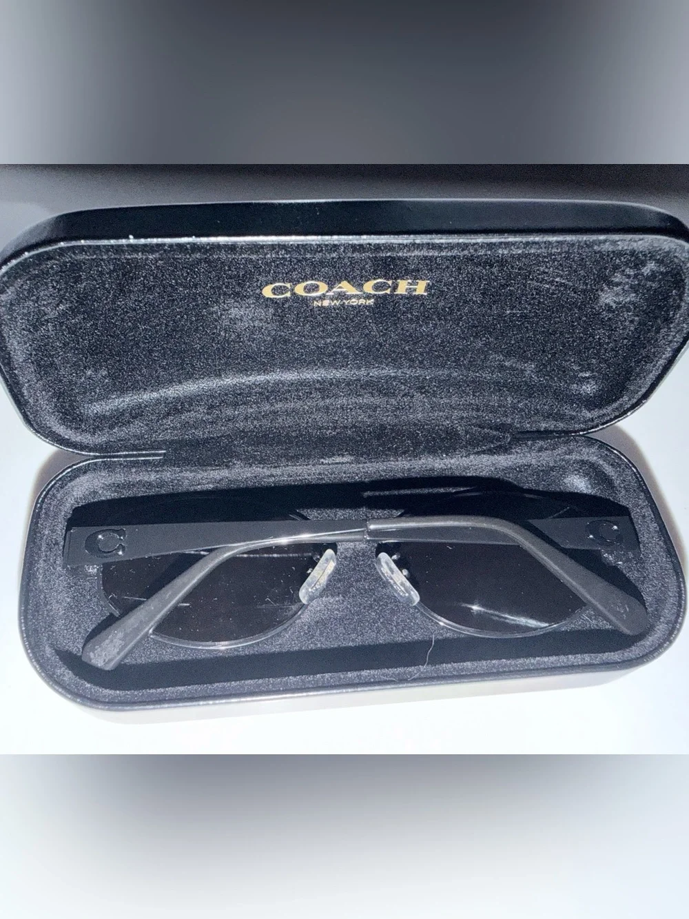 Coach Rimless Round Sunglasses in Gunmetal